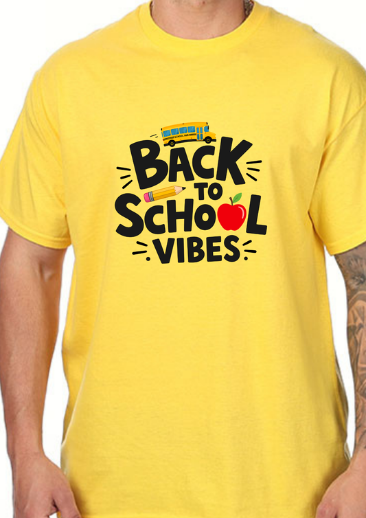 Back to School Vibes T-Shirt | Teacher Shirt | First Day of School Tee | School Bus Shirt | Adult Graphic Tee