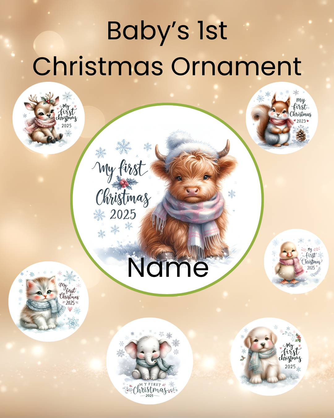 🎄 Personalized Christmas Ornaments – Baby's First Christmas