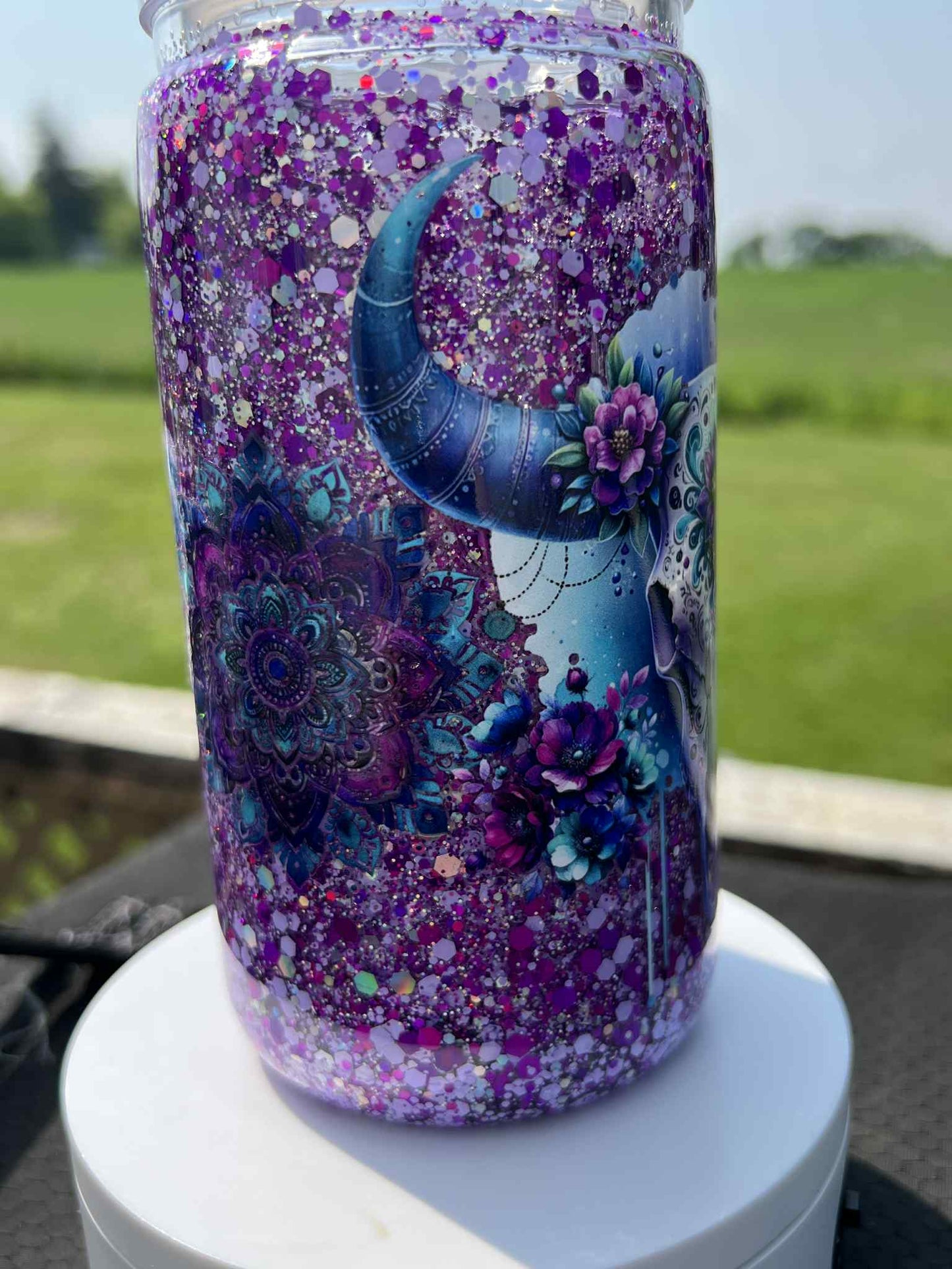 Ready to Ship 16 oz Acrylic Snow Globe Tumbler