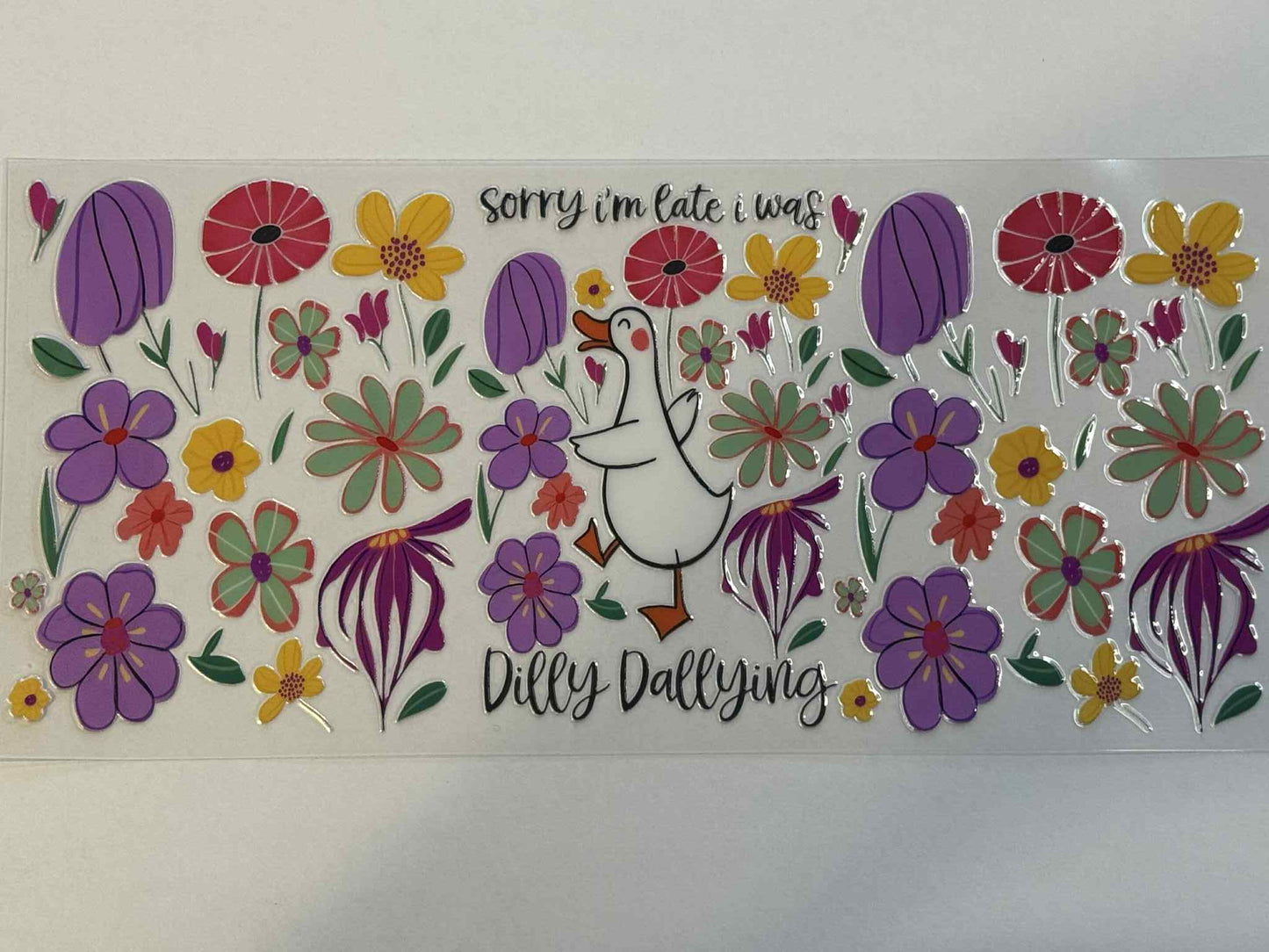 Sheet of colorful floral stickers with a unicorn design on a white background
