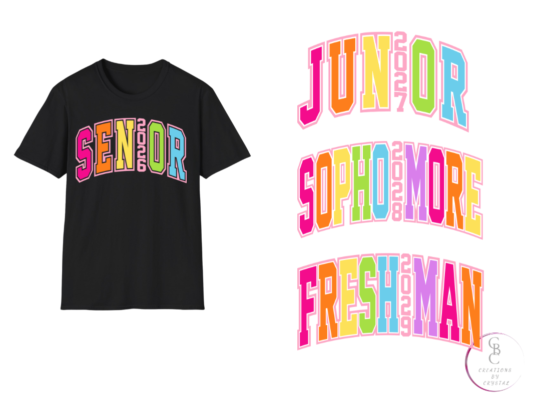 ✏️ Neon High School Grade Level Shirts