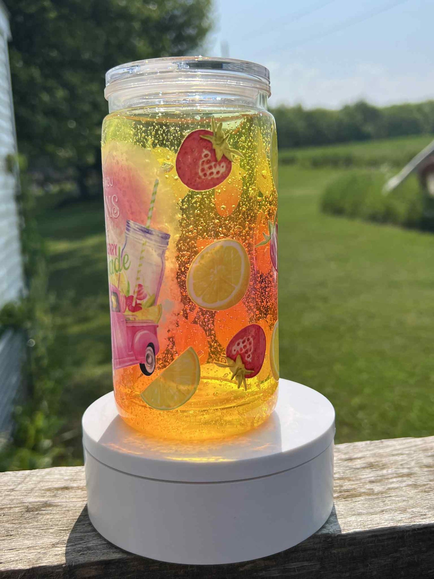Ready to Ship 16 oz Acrylic Snow Globe Tumbler