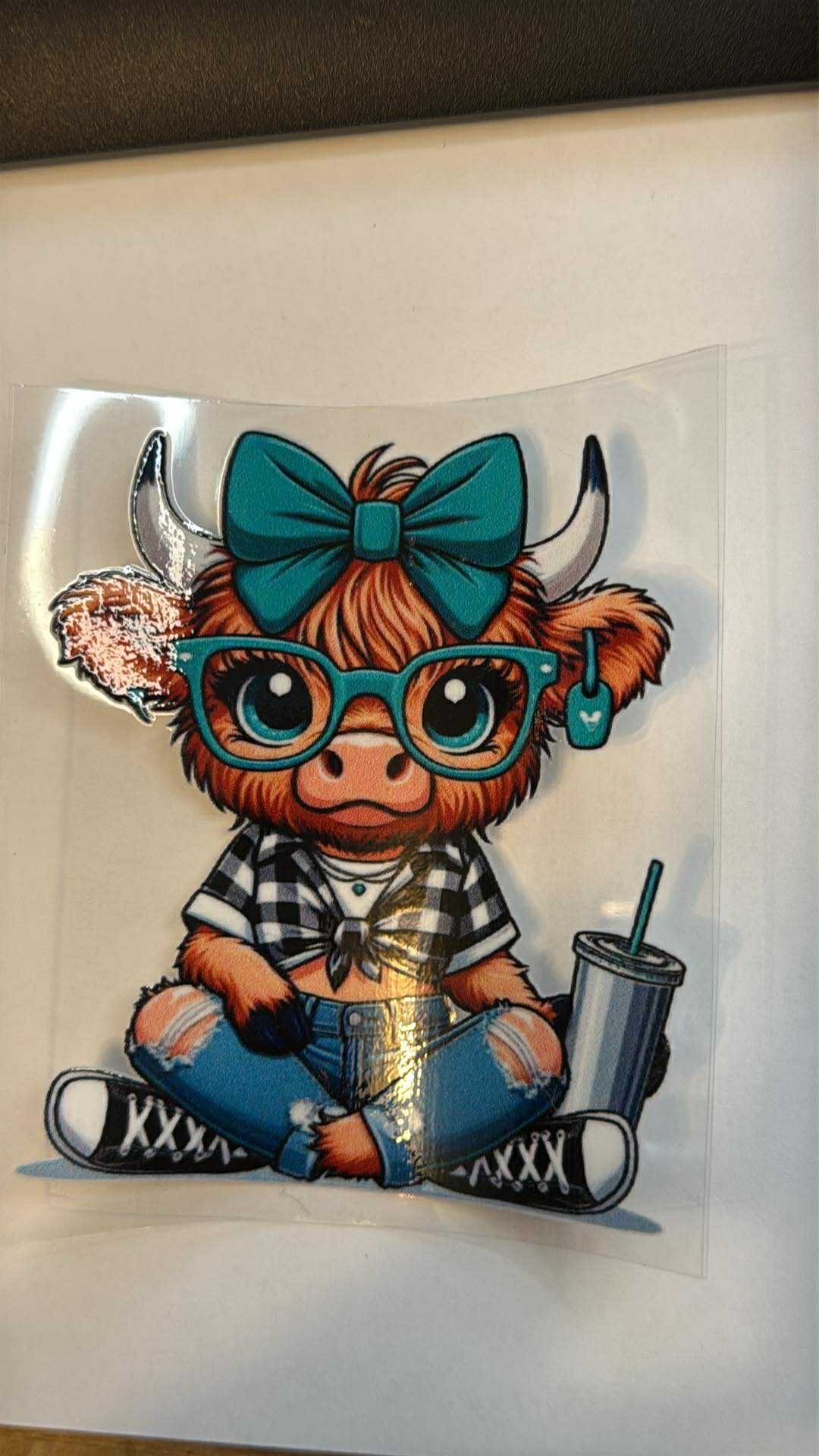 Highland Cow Teal - Decal