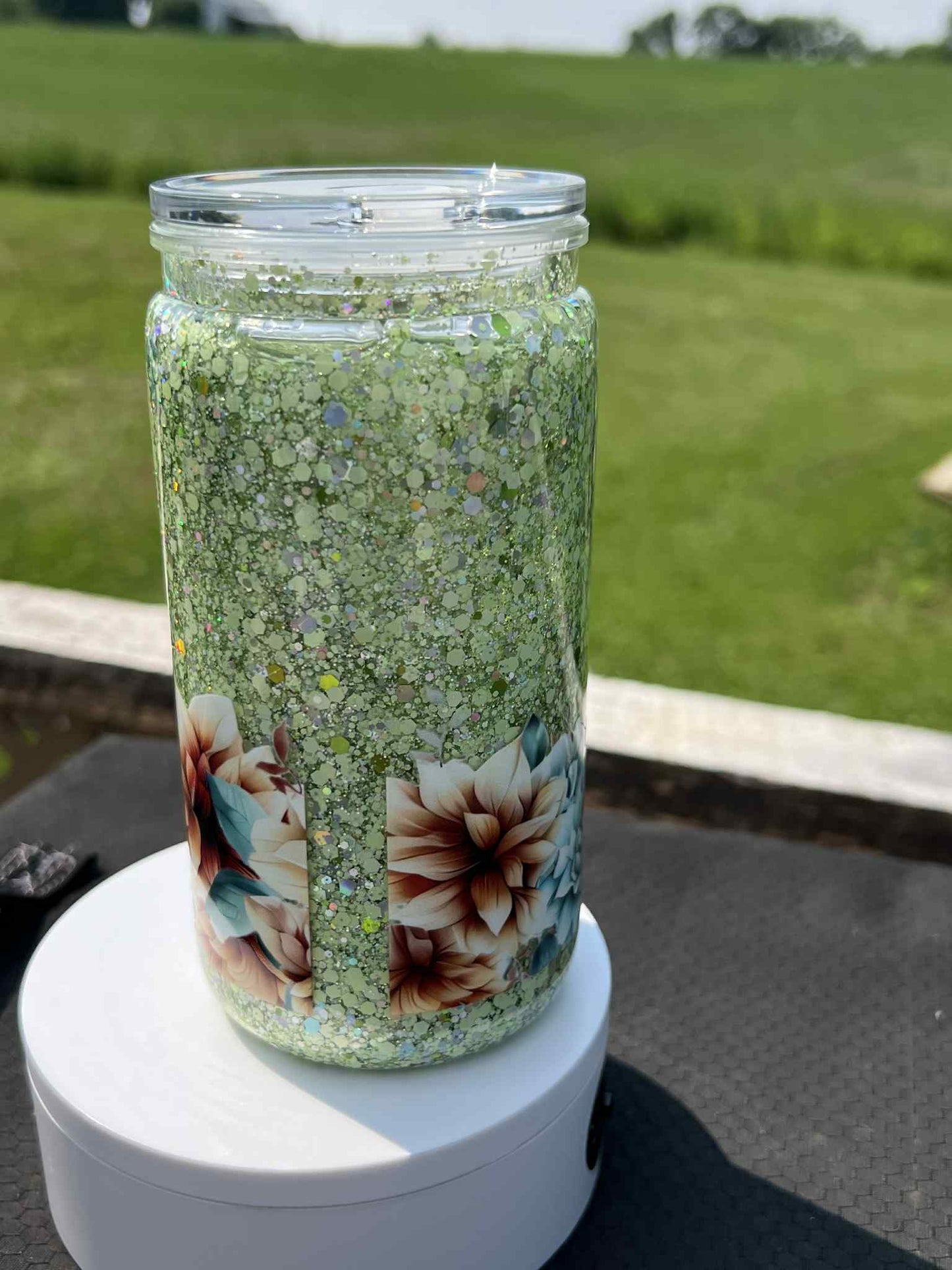 Ready to Ship 16 oz Acrylic Snow Globe Tumbler