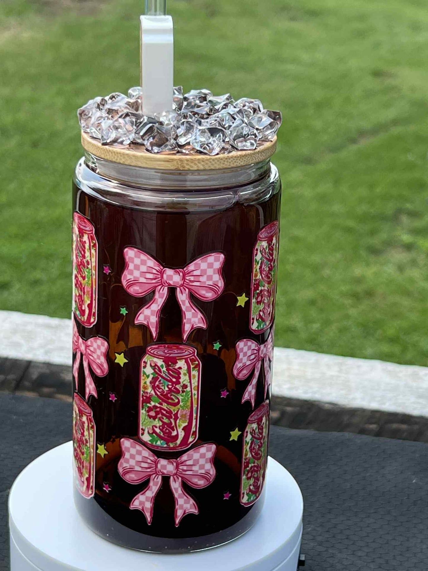 Ready to Ship Customized Glass Snow globe tumblers
