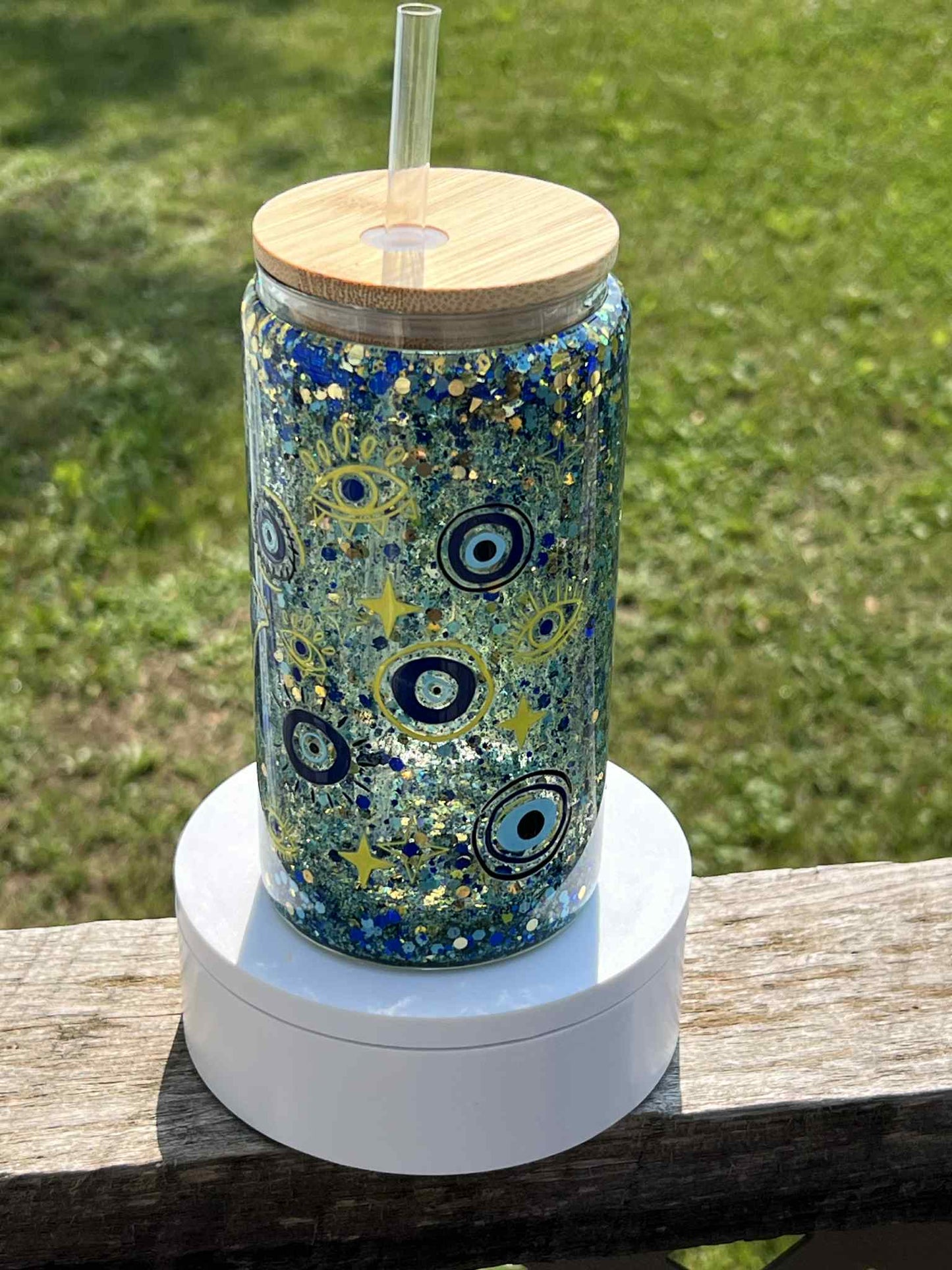 Ready to Ship Customized Glass Snow globe tumblers