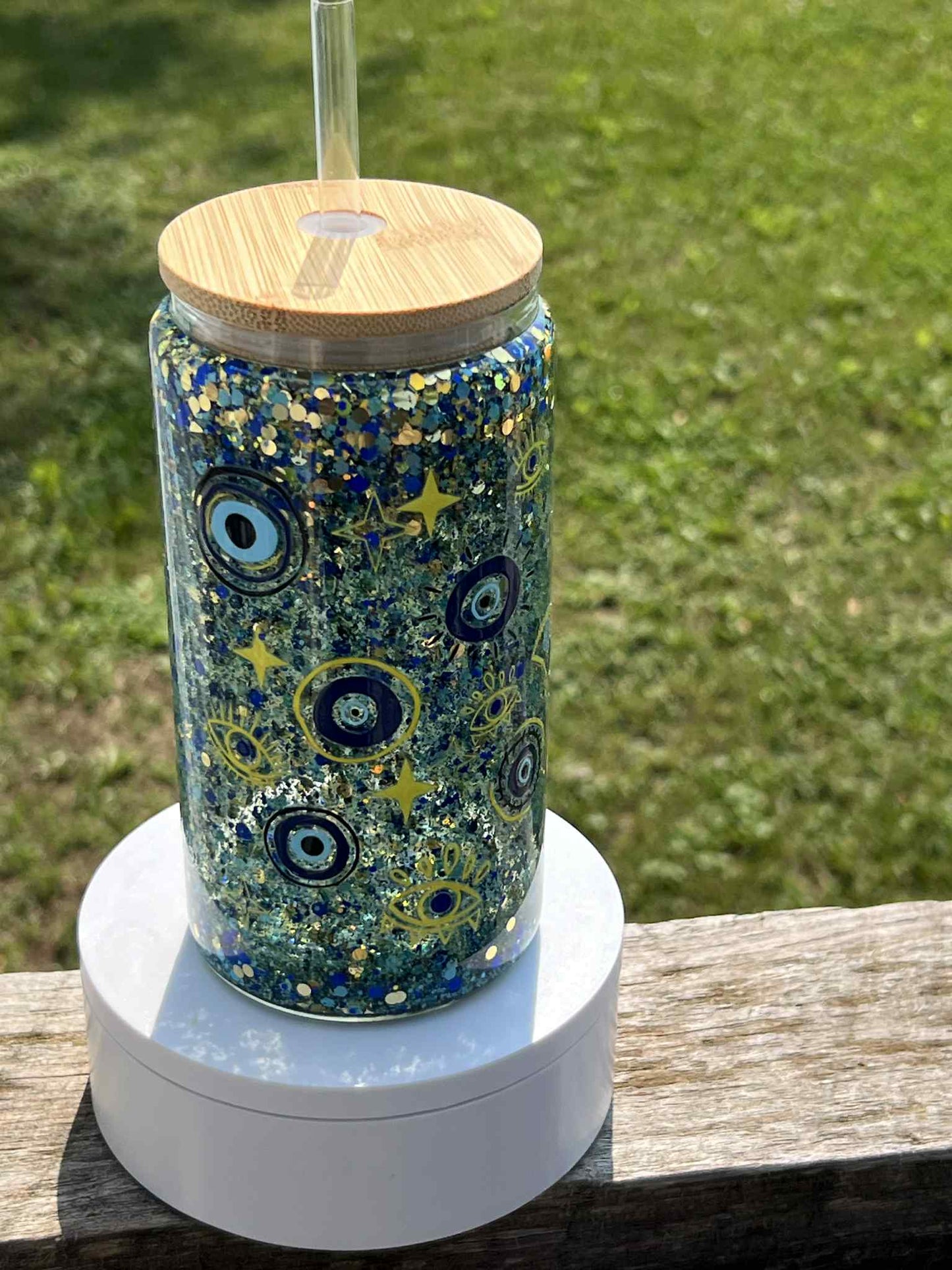 Ready to Ship Customized Glass Snow globe tumblers