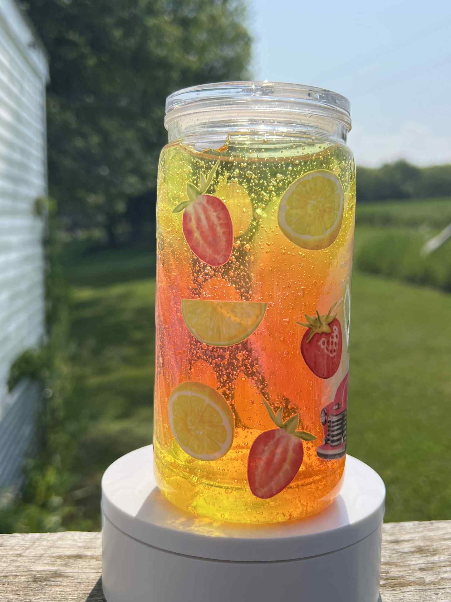 Ready to Ship 16 oz Acrylic Snow Globe Tumbler