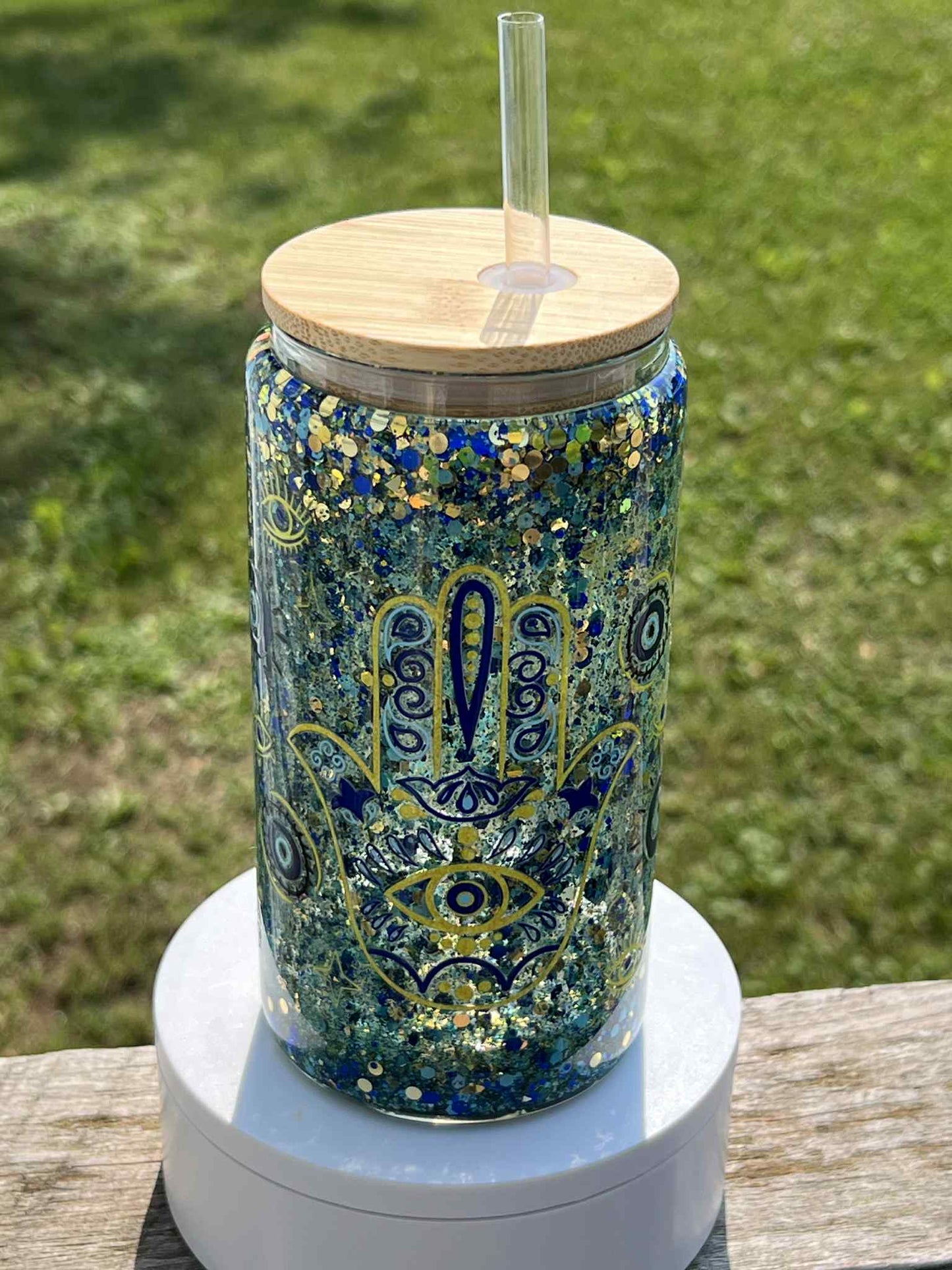 Ready to Ship Customized Glass Snow globe tumblers