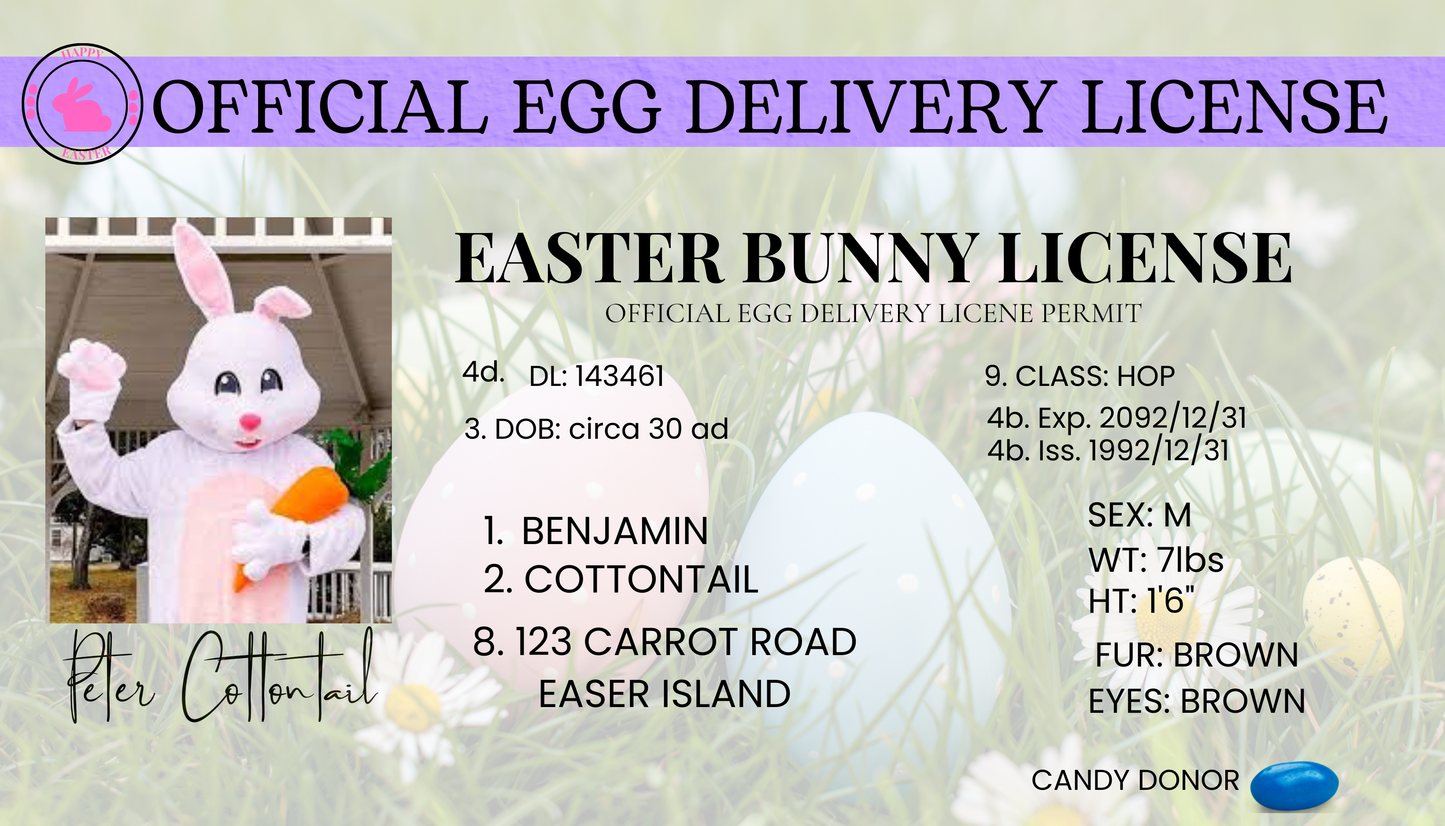 Easter Bunny Driver’s License – Fun Easter Basket Stuffer! 🐰🚗