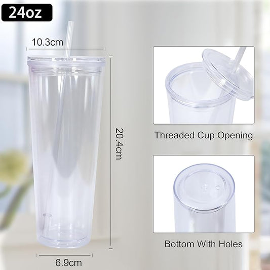 Acrylic 24 oz Snow Globe Tumbler