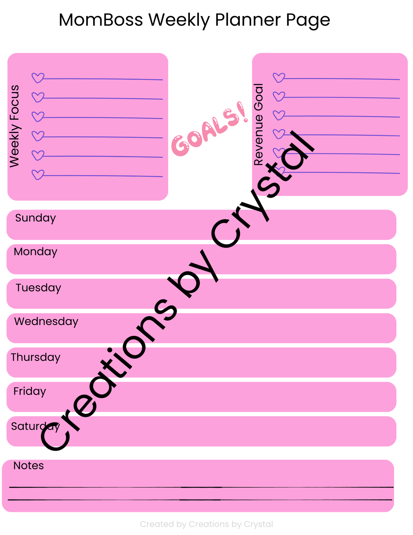 MomBoss Weekly Reset Planner – Soft Pink Luxury Edition