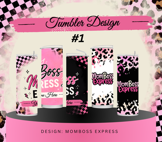 Mom Boss Tumblers | Personalized 20oz Skinny Tumblers for Moms, Business Owners & Coffee Lovers