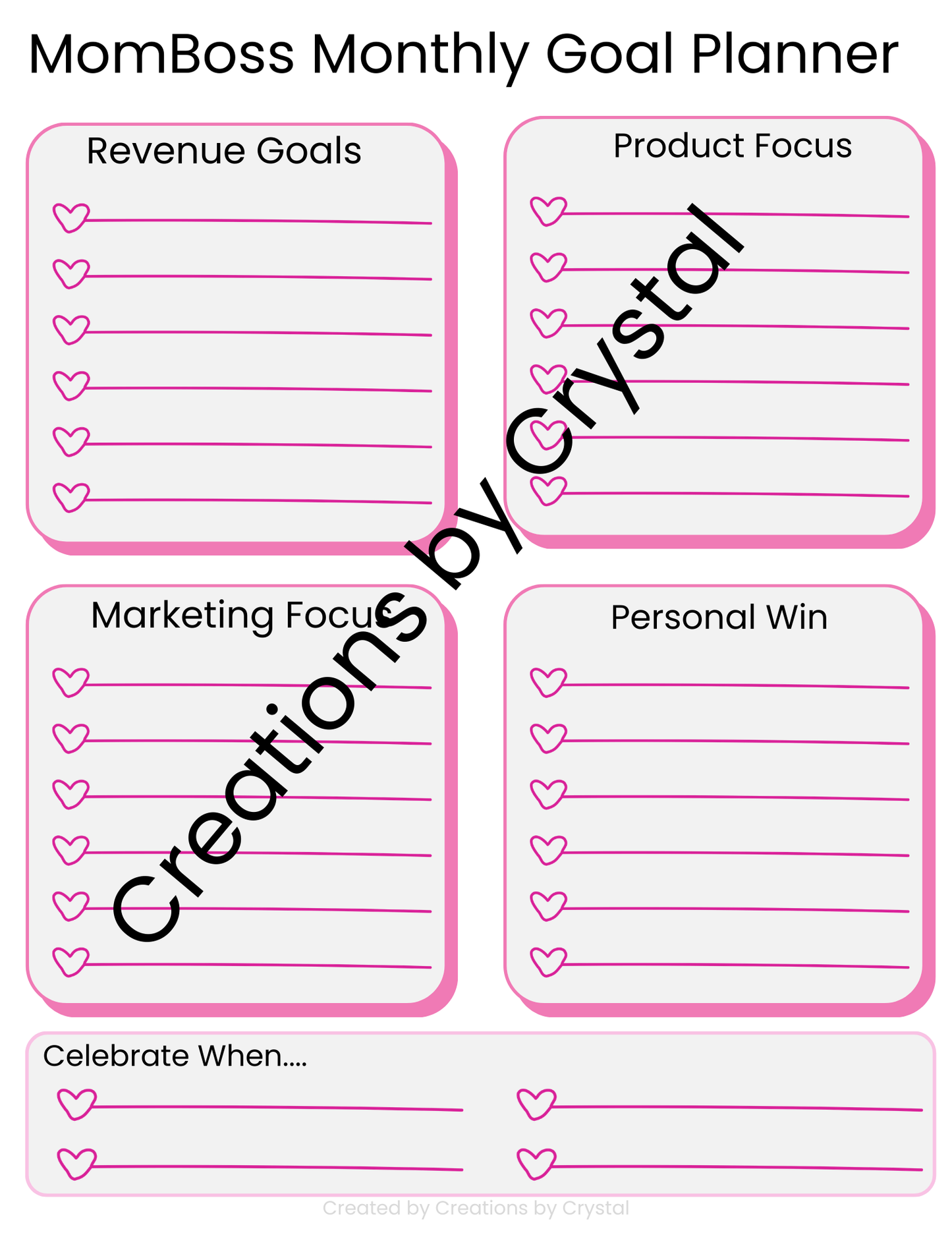 MomBoss Weekly Reset Planner – Soft Pink Luxury Edition