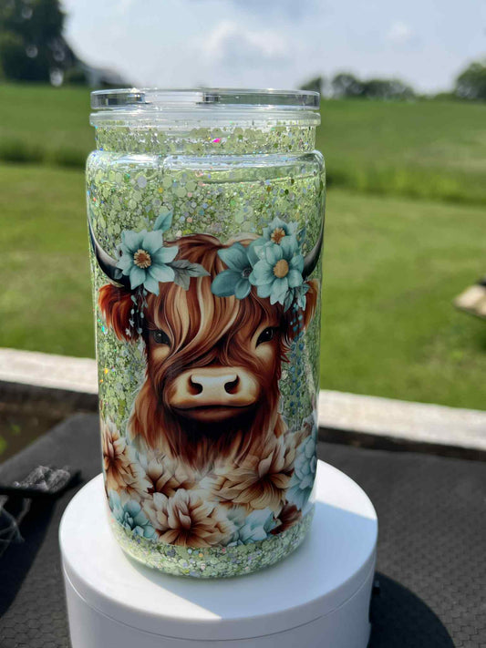 Ready to Ship 16 oz Acrylic Snow Globe Tumbler