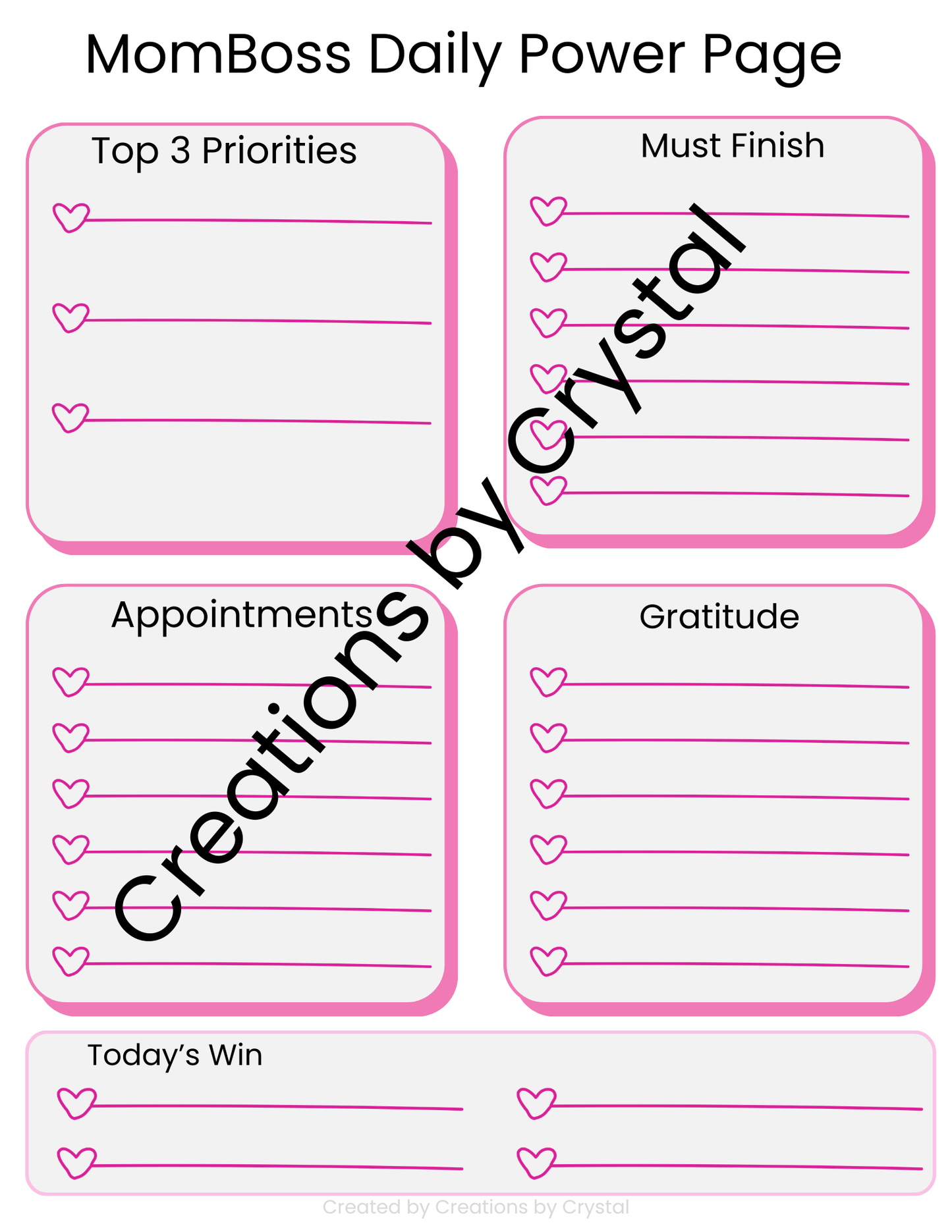 MomBoss Weekly Reset Planner – Soft Pink Luxury Edition
