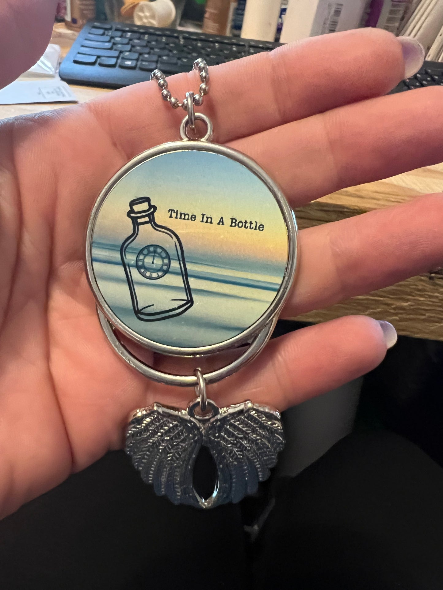 Sublimation Angel Wing Double-Sided Metal Keychain