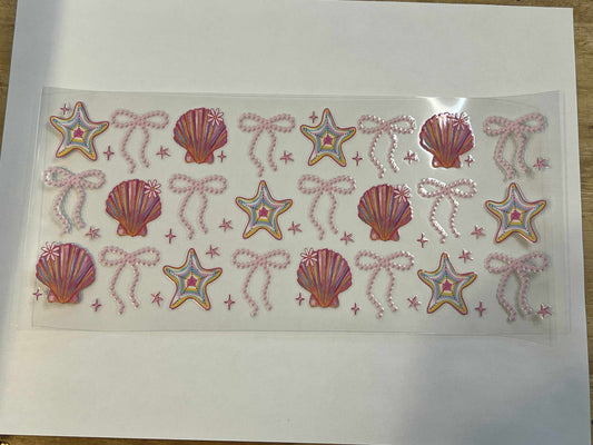Pink SeaShells and Pearl Bows