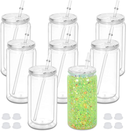 16 oz Acrylic Snow Globe Tumbler