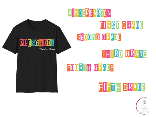 ✏️ Personalized Teacher Grade Level Shirts