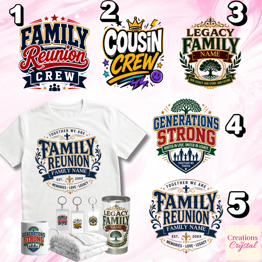 Custom Family Reunion Shirts, Tumblers, Mugs & Keychains | Personalized Family Reunion Gifts