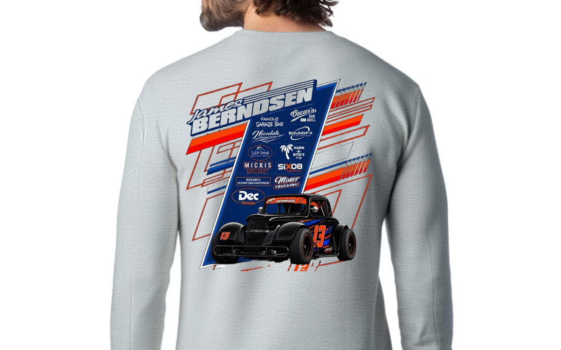 🏁 Team Fundraiser Crewneck Sweatshirt 🏁 Adult - Sport Grey