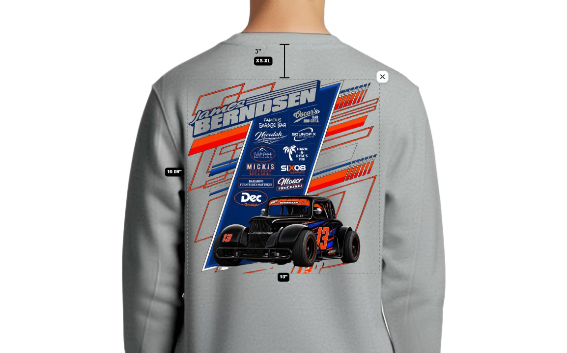 Youth Racing Team Fundraiser Crewneck Sweatshirt | Custom Team Apparel