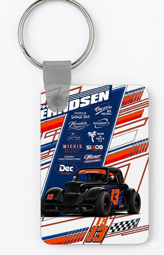 JMR Racing Double-Sided Keychain | Race Car Driver Fan Gift | Racing Team Fundraiser Keychain | Custom Racing Merchandise