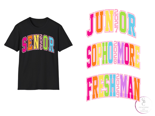 ✏️ Neon High School Grade Level Shirts