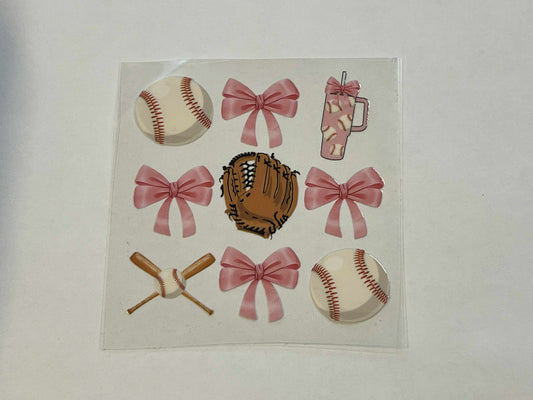 Baseball and Bows - Decal