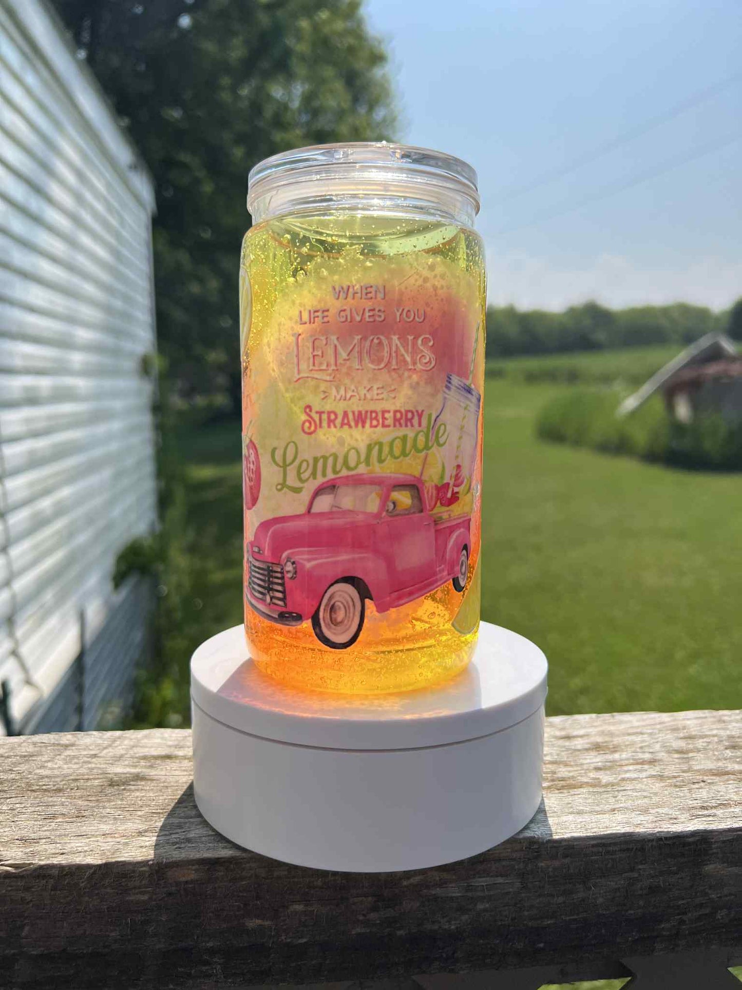 Ready to Ship 16 oz Acrylic Snow Globe Tumbler