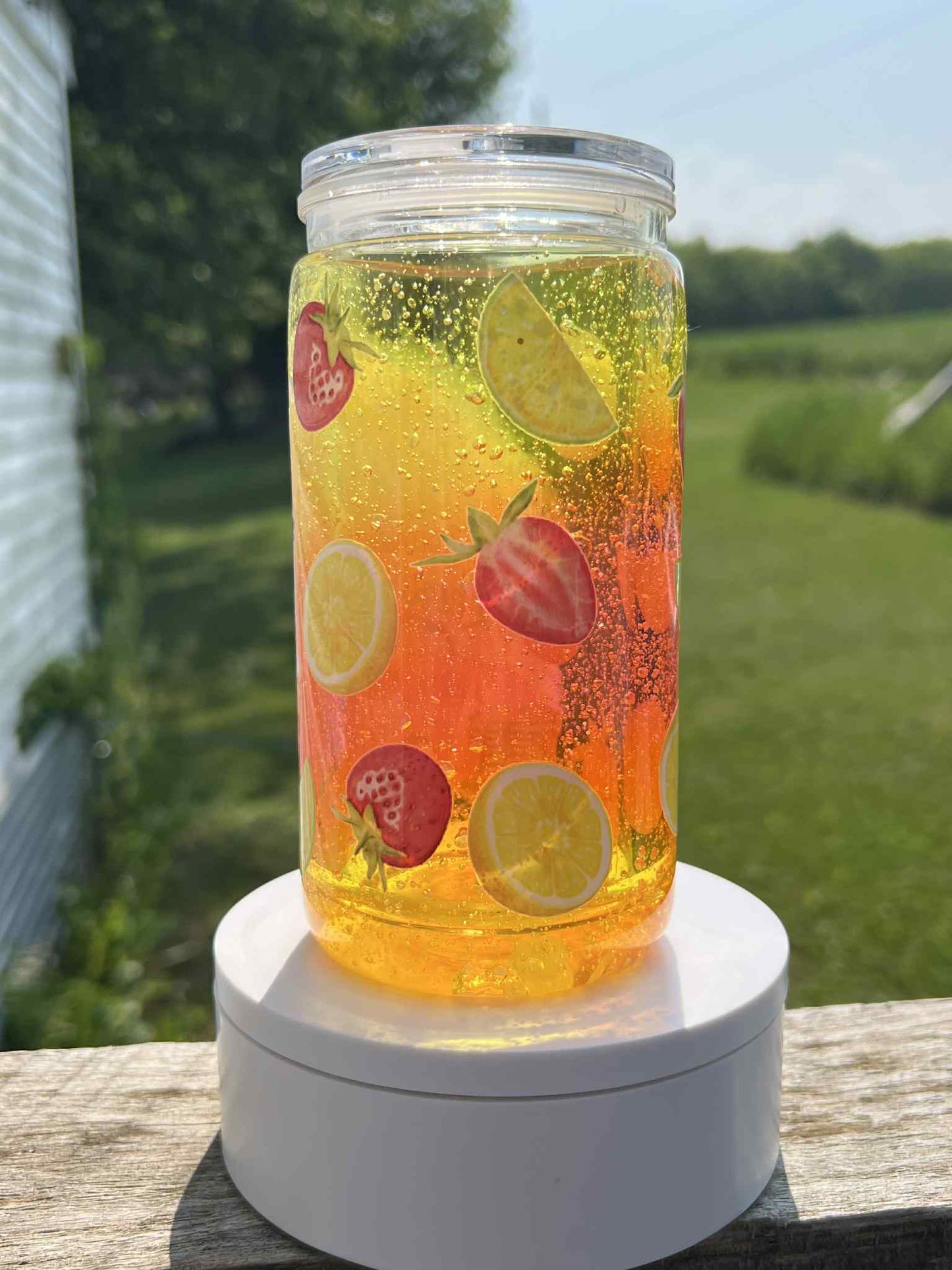 Ready to Ship 16 oz Acrylic Snow Globe Tumbler