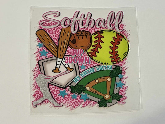 Softball 3up 3down - Decal
